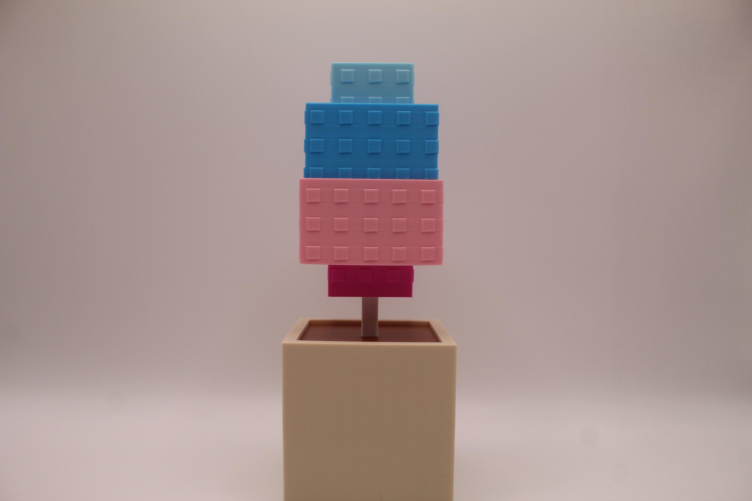 Candy Blossom Plant Figure – 3D Printed Roblox Grow a Garden Decor – Fake Plant Desk Ornament for Cozy Gamer Room