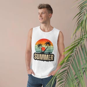Summer Vibes Tank Top, Unisex Summer Tank, Beachwear, Vacation Apparel, Trendy Summer Shirt, Graphic Tank for Summer