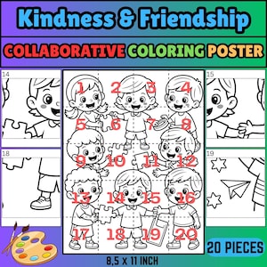Kindness Collaborative Coloring Poster: Classroom Team Activity (PDF Download)