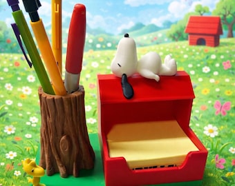 Snoopy Post-it-lapp och penna/pennhållare LÄS BESKRIVNINGEN! För färger.