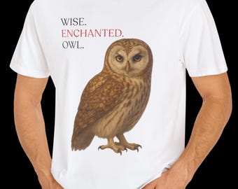 Enchanted Owl T-Shirt: Comfort Colors Graphic Tee, Nature Lover Gift