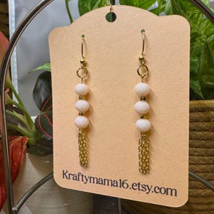 Dangle Earrings. Long Earrings. Silver Earrings. Glass Beads. Tassle Earrings