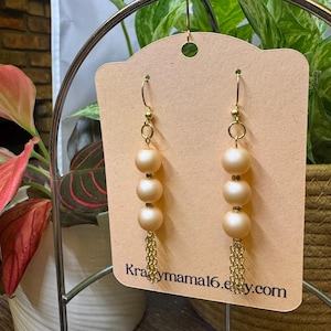 Dangle Earrings. Long Earrings. Silver Earrings. Glass Beads. Tassle Earrings