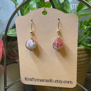 Handcrafted Glass Bead Dangle Earrings