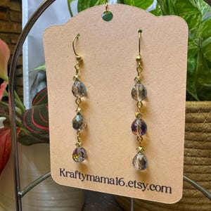 Long Dangle Earrings: Handcrafted Glass Bead Earrings