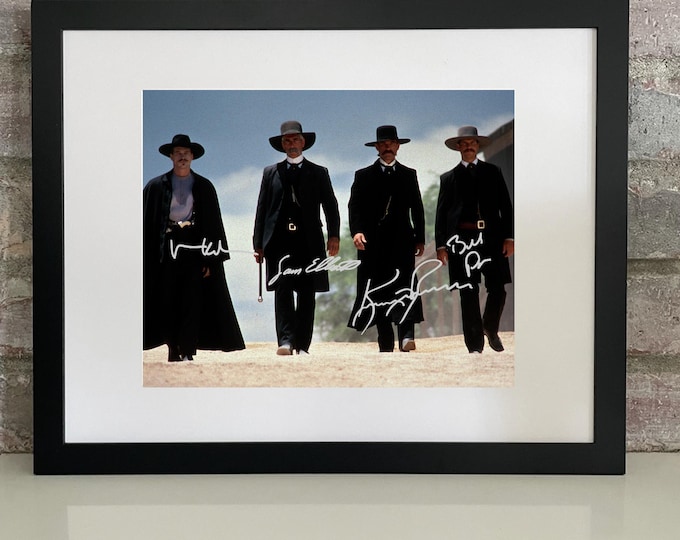 Tombstone Movie Poster with Reprint Autograph – Classic Western Scene (Framed or Unframed)