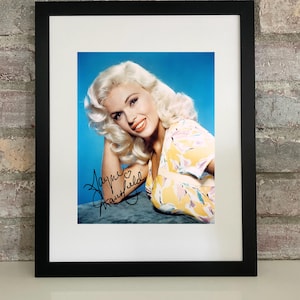 Jayne Mansfield Hollywood Pin-Up Poster Photo with Reprint Autograph | Framed or Unframed 8x10