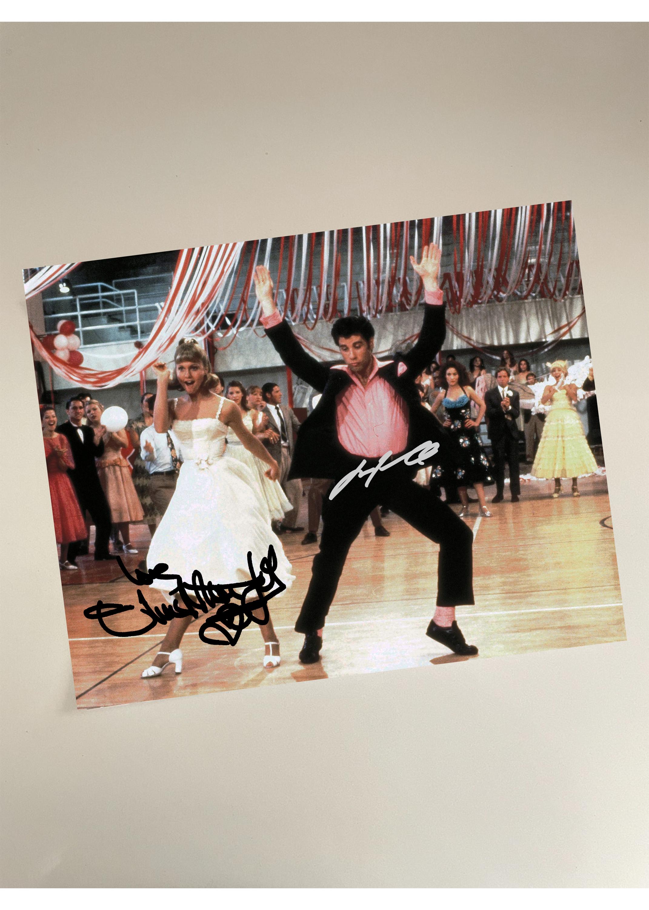 グリース：ジョン・トラボルタ＆オリビア・ニュートン＝ジョンのサイン入り復刻版 8x10 写真 - Etsy 日本, image size:2142x3000