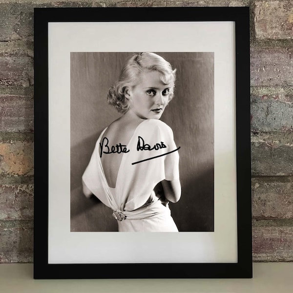 Bette Davis Autographed Signed Portrait Reprint: Hollywood Legend Series