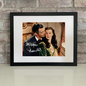 Gone with the Wind – Clark Gable and Vivien Leigh as Rhett & Scarlett Reprint Autographs 8x10 Photo Framed or Unframed