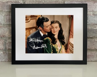 ヴィヴィアン・リーとクラーク・ゲーブル直筆サイン入り写真… オリジナル ヴィヴィアン リー クラーク ゲーブル 抱擁 - 風