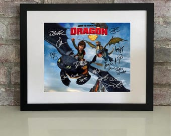 How To Train Your Dragon – Cast Signed Autographed Reprint 8x10 Photo Poster Print Framed or Unframed