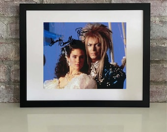 Labyrinth David Bowie Jareth & Jennifer Connelly Sarah Signed Reprint 8x10 | 80s Fantasy Movie Memorabilia