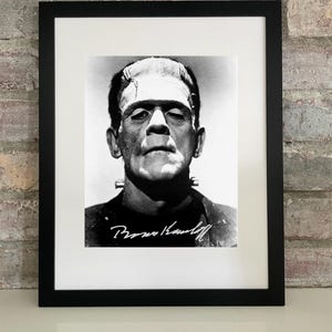 Boris Karloff – Frankenstein-herdruk handtekening 8 x 10 foto ingelijst of ingelijst
