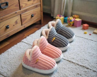 Binnenhuis babykamer, antislip bontzakken, katoenen schoenen voor de winter, nieuwe katoenen slippers voor jongens en meisjes