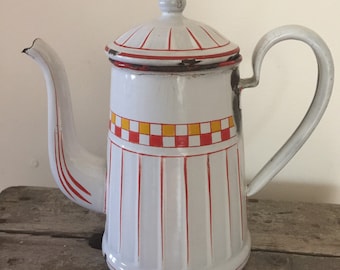 French Enamelware 1930s Coffee Pot