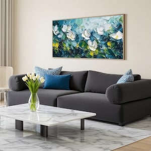 Lotus Pond Painting,Lotus Painting,Oversize Painting,Large Painting,Hand Made Wall Art,Acrylic Painting,Oil painting