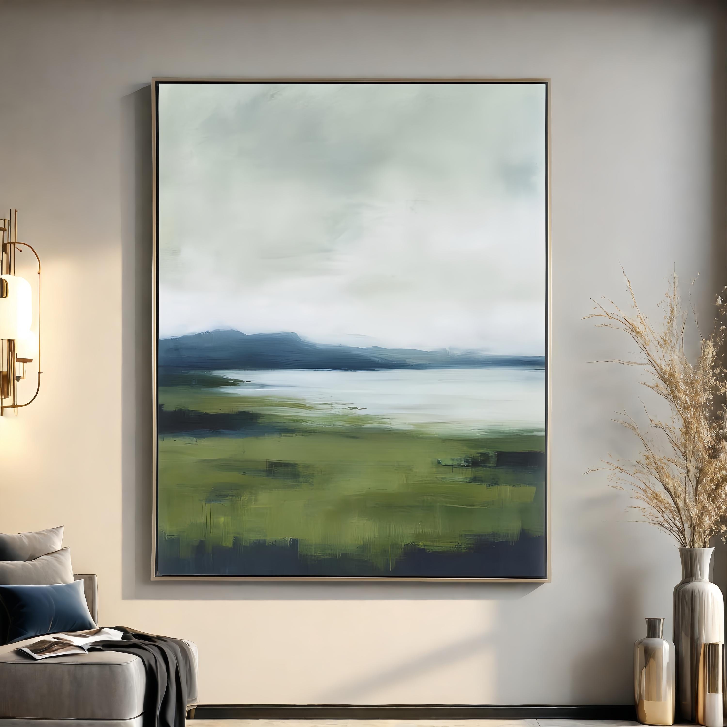 Large Green Oil Painting Original Green Canvas Painting Green ...