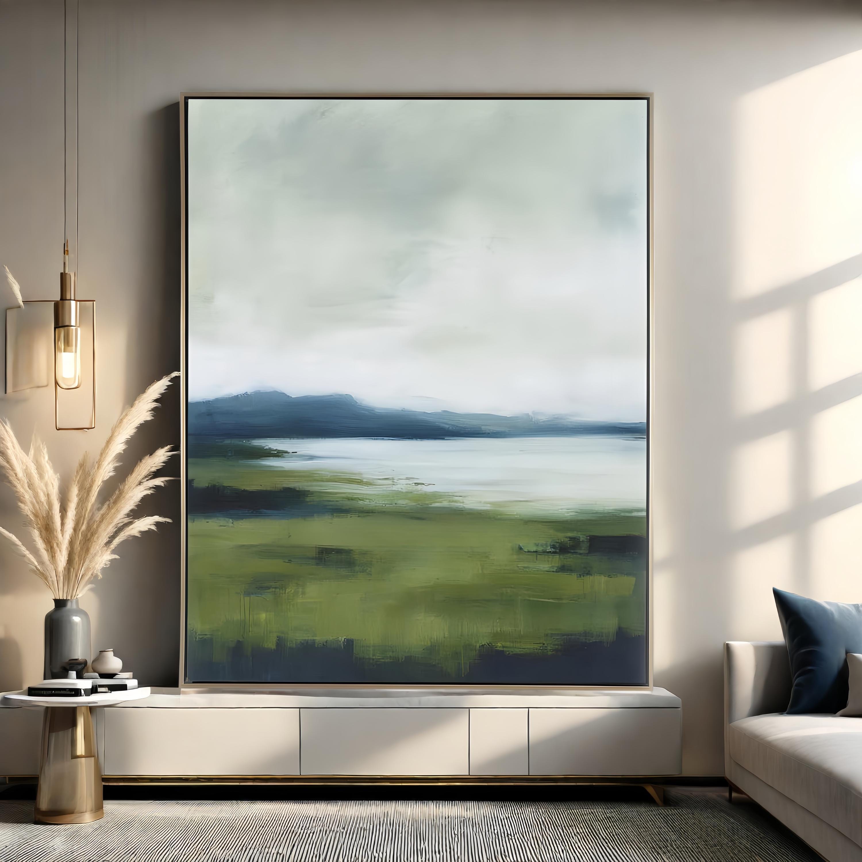 Large Green Oil Painting Original Green Canvas Painting Green ...