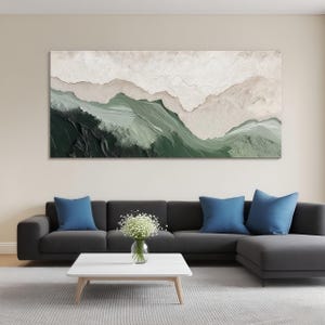 Large Abstract Mountain Oil Painting On Canvas, Original Natural Landscape Painting, Mountain Texture Wall Art Custom Living Room Wall Decor