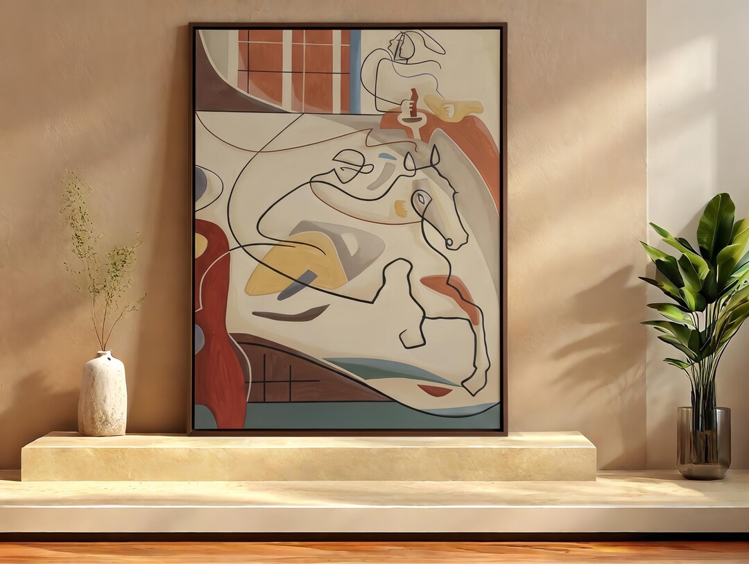 Abstract Horse Painting | Minimalist Line Art Wall Decor | Modern ...