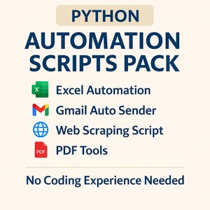 Python Automation Scripts Pack | Excel, Gmail, Web Scraping & PDF Tools