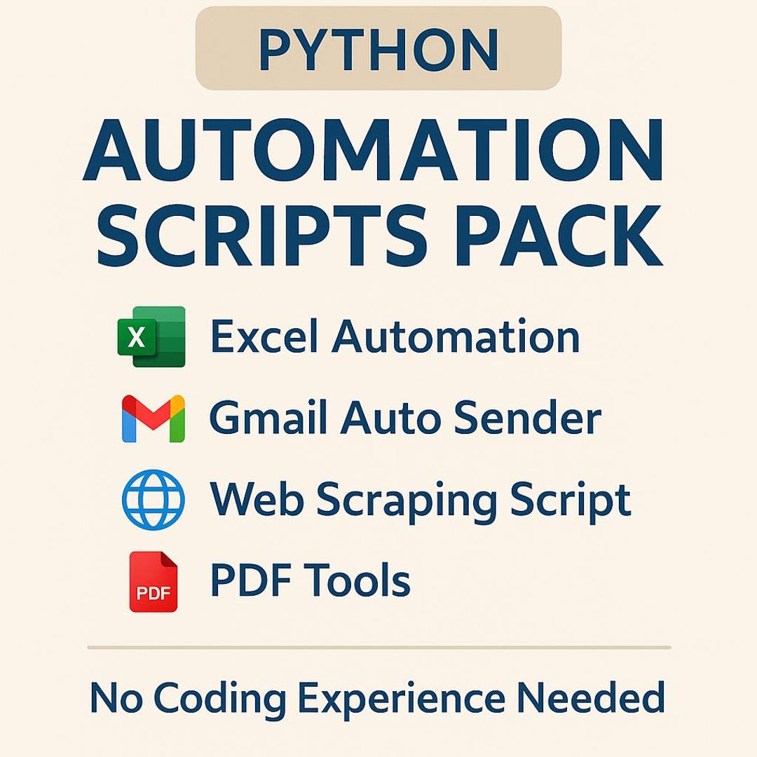 Python Automation Scripts Pack | Excel, Gmail, Web Scraping & PDF Tools ...
