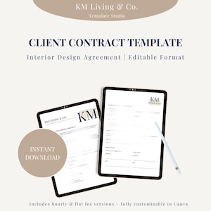 Interior Design Contract| Customized Template|Interior Design Business|Client Agreement Template