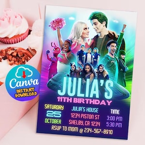Zombies 3 Invitation, Zombies Invitation, Zombies 3 Birthday Invitation, Zombies Birthday, Zombies Party