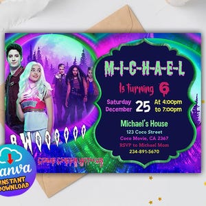 Zombies Invitation, Zombies Birthday, Zombies Birthday Invitation, Zombies Party: Editable Zombies Canva Template Download