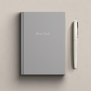 Diario de oración, Diario "Querido Dios", Diario de tapa dura mate, Estética moderna y neutra, Escribir cartas a Dios, Estilo sencillo, Diario de fe