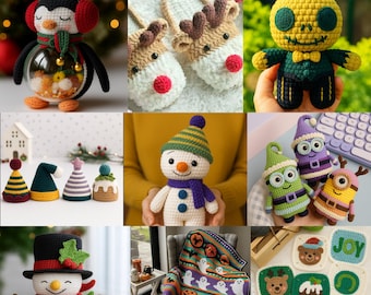 Christmas Amigurumi Crochet Pattern Bundle – Festive Car Ornaments PDF – Holiday Decor Crochet Toys – Instant Digital Download