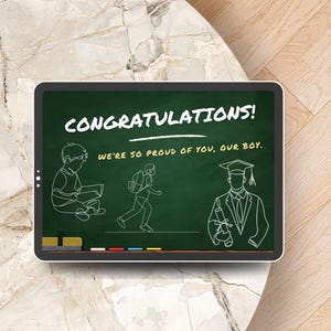 Tarjeta digital de graduación para hijo — De la serie «Para nuestro graduado: Para él y para ella»
