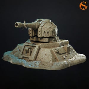 Grimdark Terrain-Cannon bunker-Trench Crusade-40k
