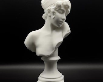 Cabeza de Safo - Elegante busto femenino - Escultura minimalista - Decoración neoclásica para el hogar