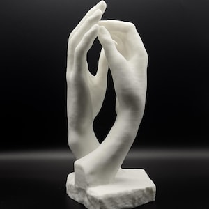 Escultura Mãos Tocando – Arte Moderna Impressa em 3D | Decoração Romântica Minimalista