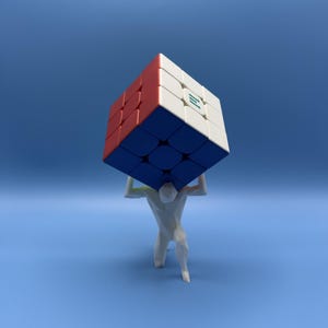 Atlas Rubik's Cube Holder – 3D Printed Low-Poly Statue for Rubik’s Cube Puzzle Display Stand