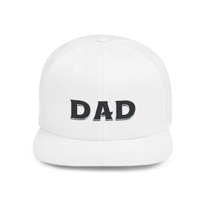 Embroidered Dad Flat Bill Snapback Hat - Father&#39;s Day Gift, Dad Birthday Present, Dad Appreciation Gift, Hipster Dad Cap, Dad Hat