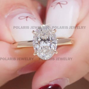 3.0 CT Classic Vintage Style Oval Moissanite Ring Oval Cut Solitaire Diamond Ring Gorgeous Hidden Halo Anniversary Ring 14K White Gold Ring