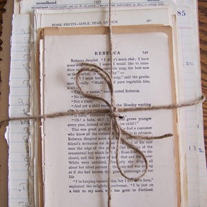 Junk Journaling Paper Ephemera Pack Antique Sheet Music Ledgers Garden Dictionary Altered Art Supplies Vintage Book Pages Antique Book Pages