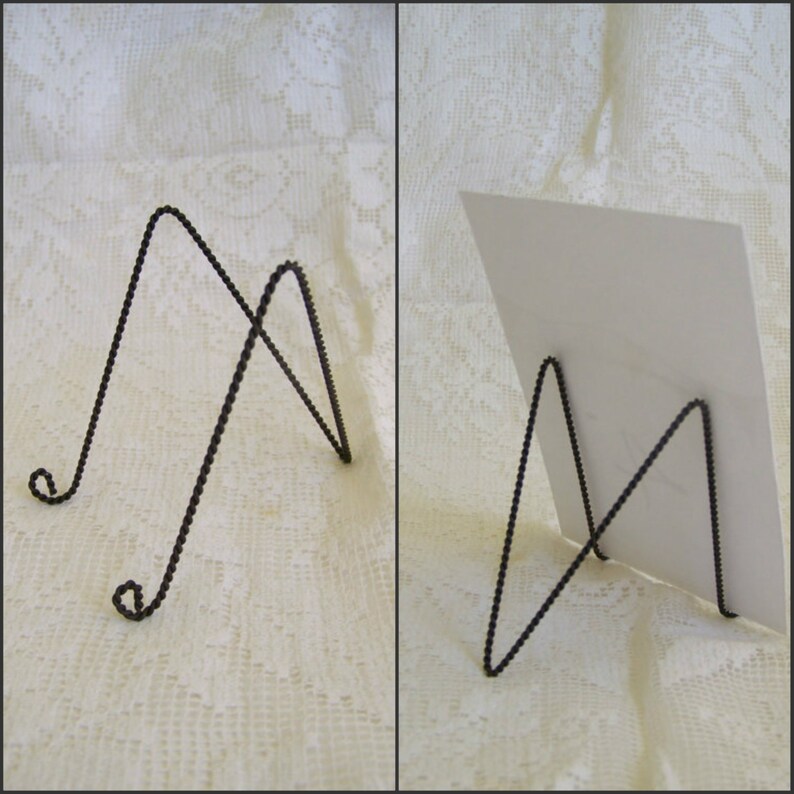 Set of 6 Rustic Wedding Wire Easels Wire Stands Table Number Stands 6