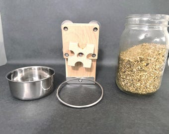 Distributore automatico di cibo per pappagalli (modello a bullone)