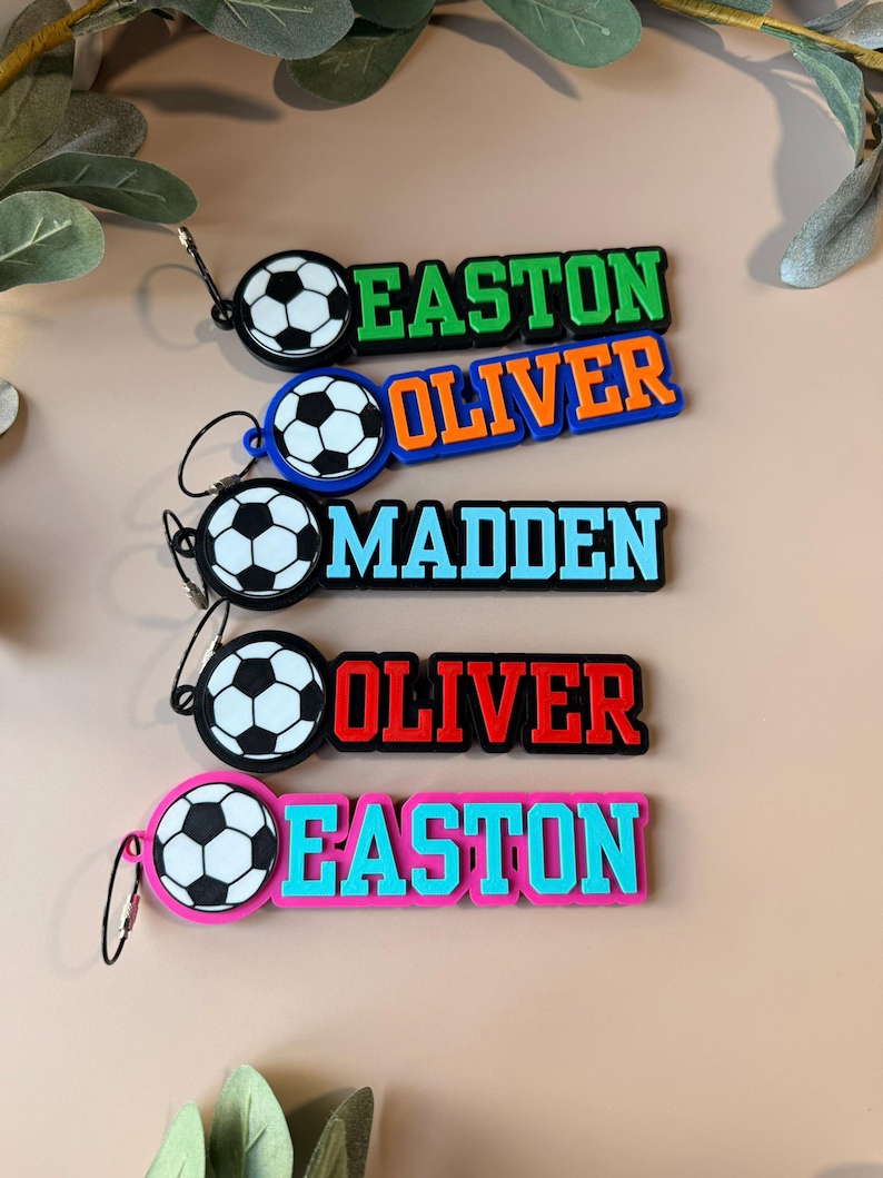 Personalized Soccer Keychain | Backpack Tags, Bag Tag, Kid's Name Tags ...