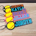 Personalized Softball Keychain | Backpack Tags, Bag Tag, Kid's Name Tags, Sport Keyrings, Charms