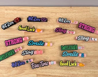 Cheer Pin Word Phrases | 3D Printed Cheer Sayings for Pin Making | Cheerleading Pin Supplies | Random Pack of 20