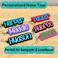 Personalized Name Keychain | Custom Bag Tag | Kids Backpack Tag | Lunchbox Name Tag | School Gift