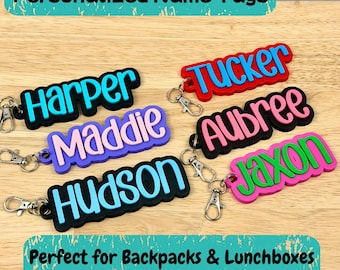 Personalized Name Keychain | Custom Bag Tag | Kids Backpack Tag | Lunchbox Name Tag | School Gift