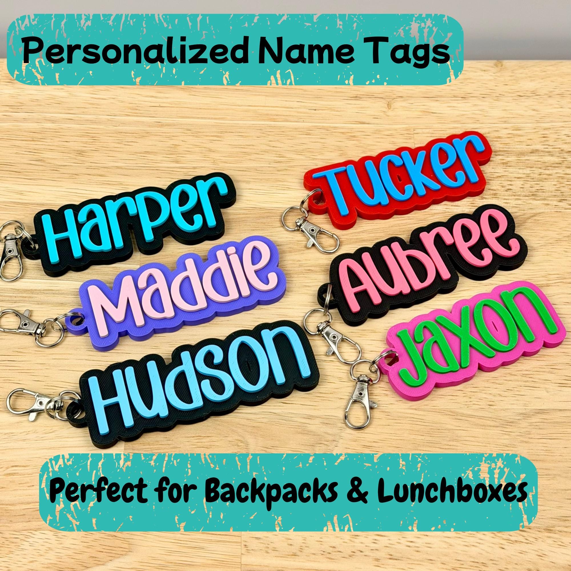 Personalized Name Keychain | Custom Bag Tag | Kids Backpack Tag | Lunchbox Name Tag | School Gift