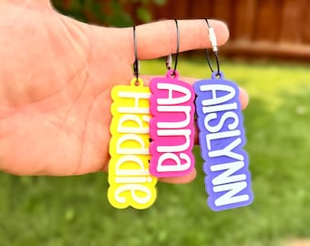 Personalized Kids Backpack Tag, Custom Name Bag Tag for Daycare, Diaper Bag, Lunch Box, Preschool & Back to School