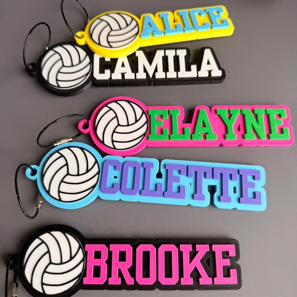 Personalized Volleyball Keychain | Backpack Tags, Bag Tag, Kid's Name Tags, Sport Keyrings, Charms